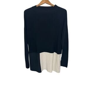 EILEEN FISHER Womens M Colorblock Mock Neck Sweater Organic Cotton Silk Oversize